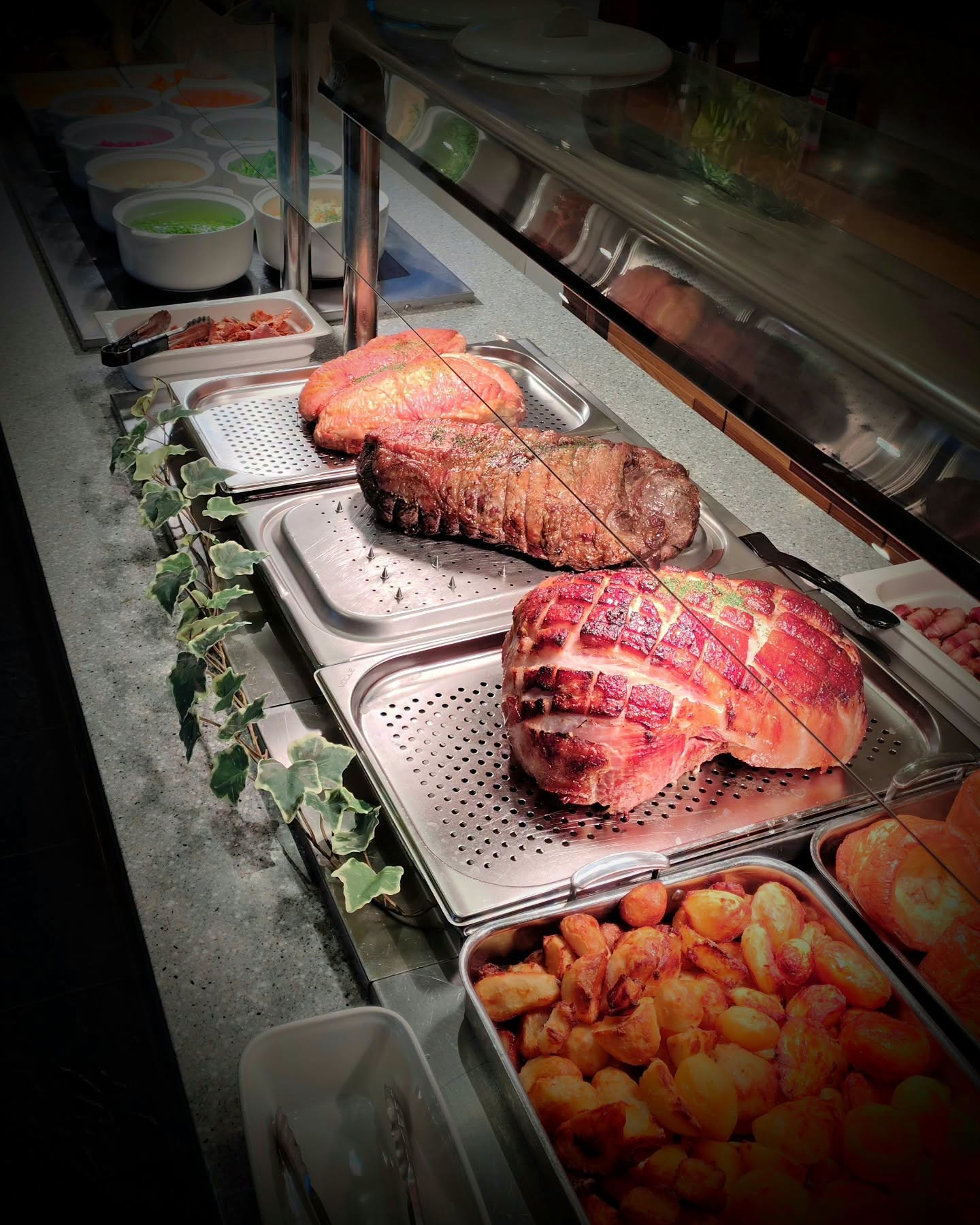 Sunday carvery with roast beef and Yorkshire pudding